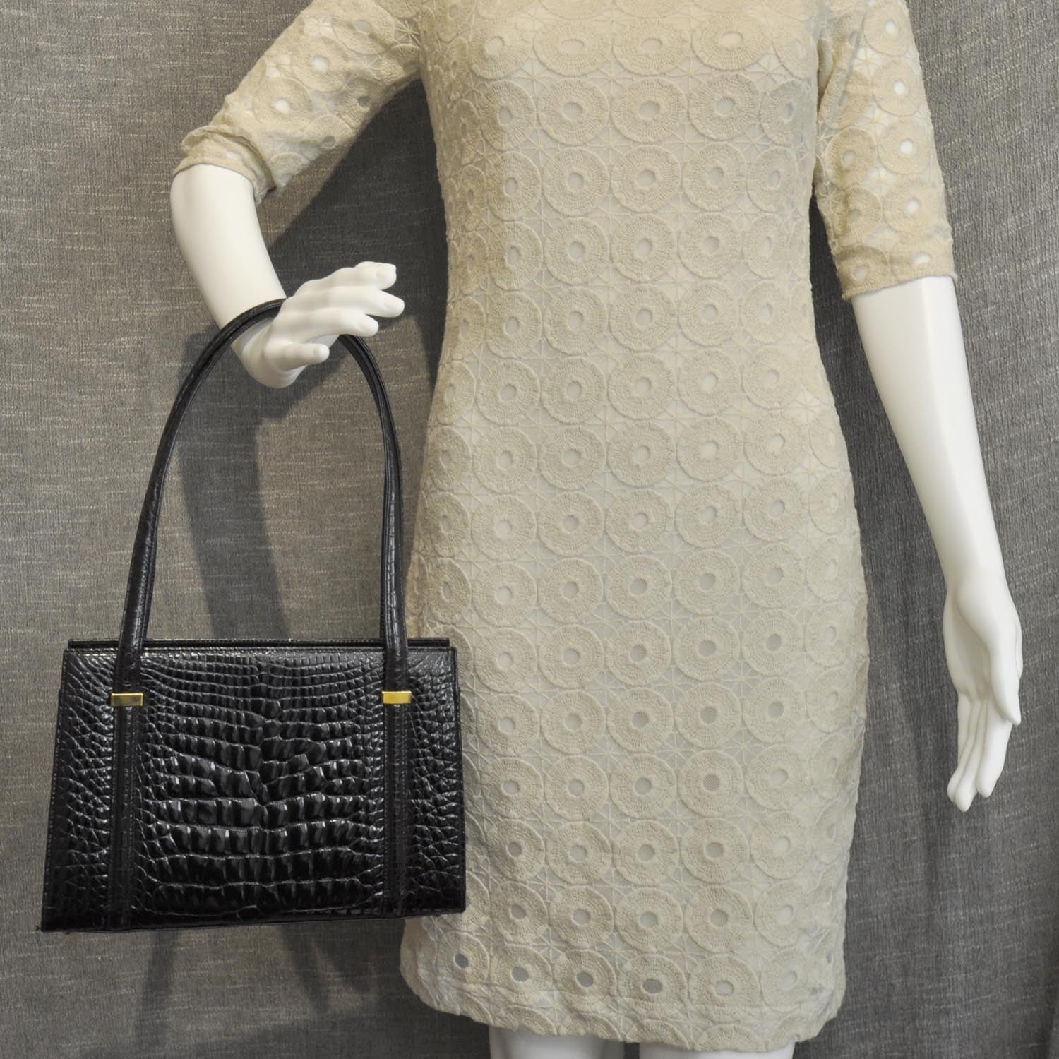 Gucci Crocodile Frame Bag Black 2 of 9