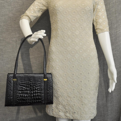 Gucci Crocodile Frame Bag Black 2 of 9