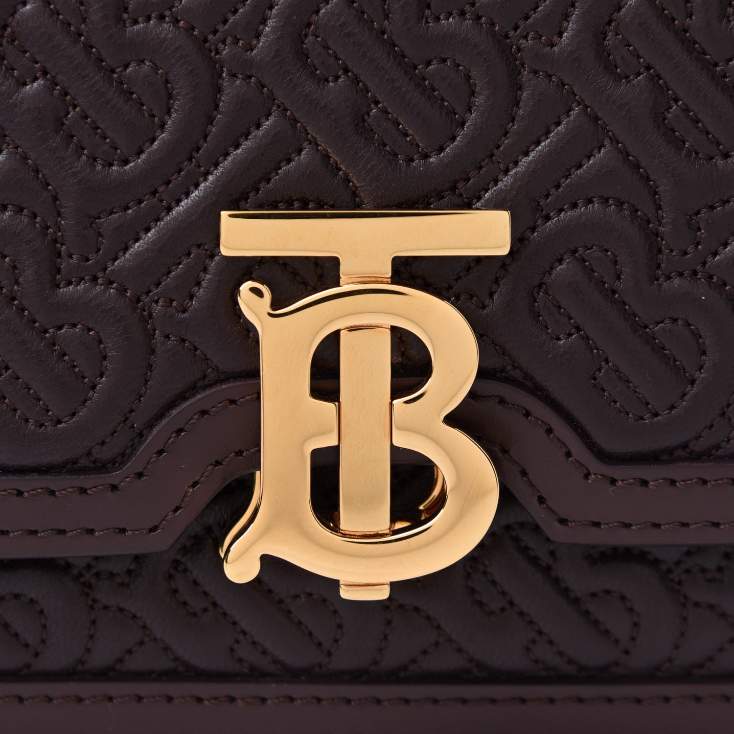 Burberry Calfskin Monogram Embossed Mini TB Bag Oxblood 10 of 10