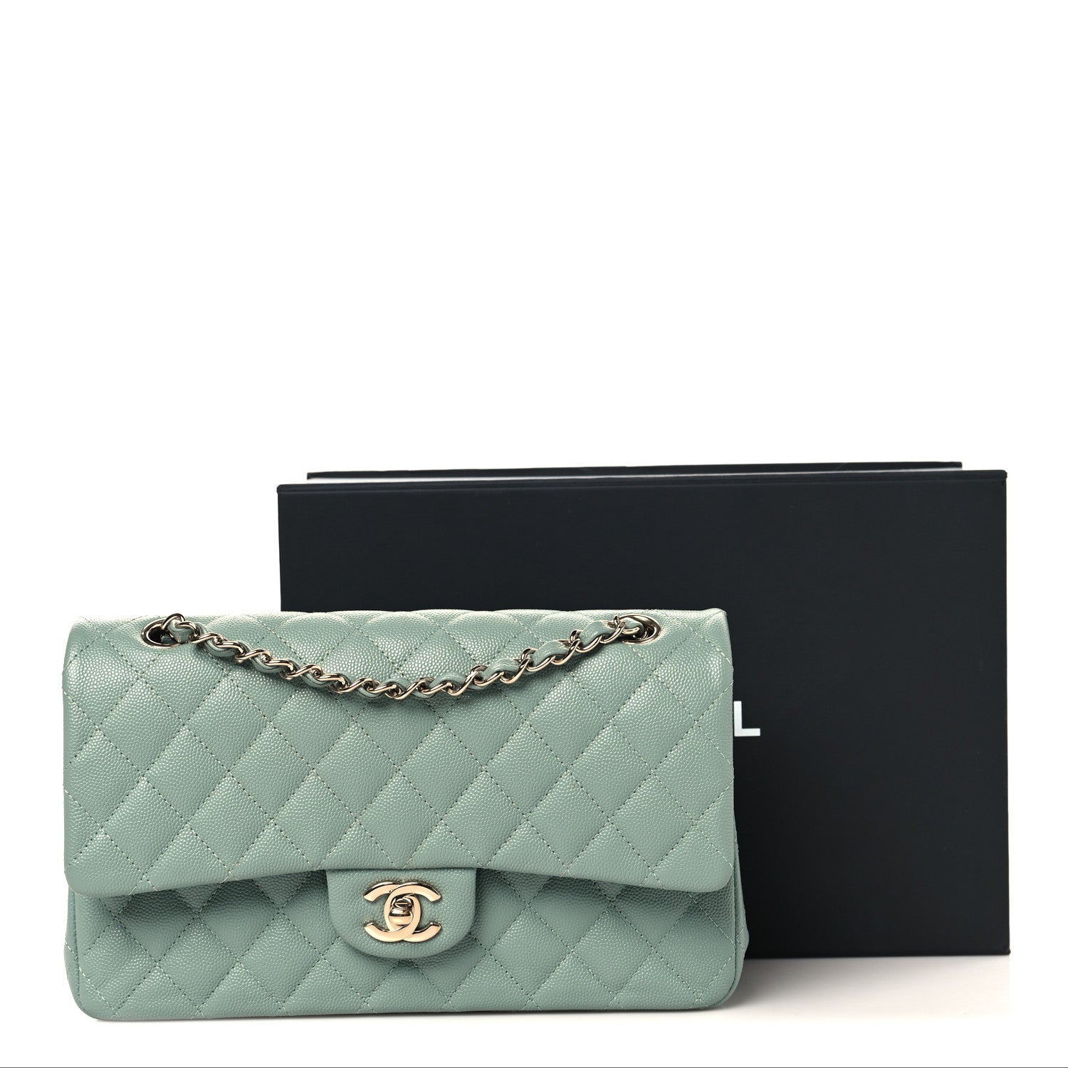 Chanel Caviar Quilted Medium Double Flap Dark Green 11 of 11