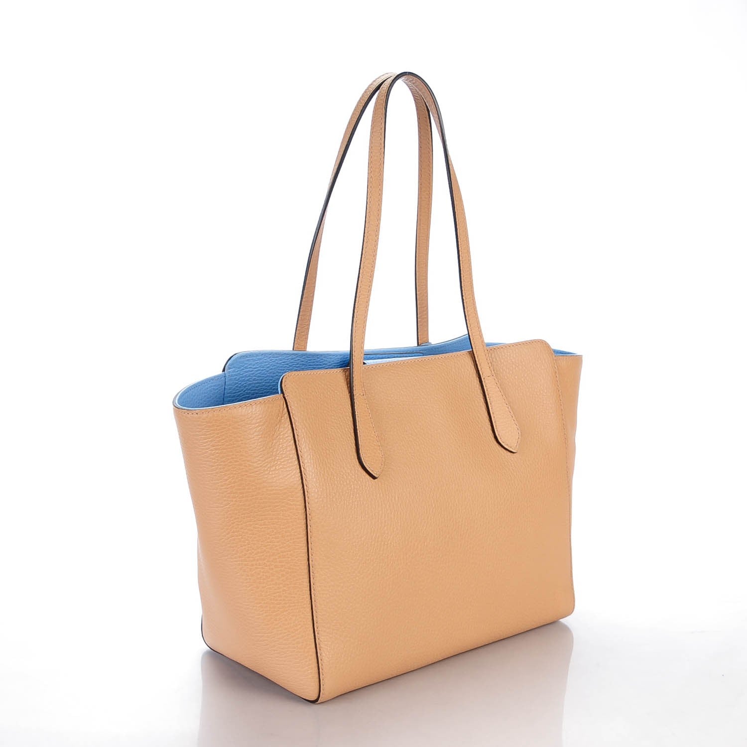Gucci Dollar Calfskin Small Swing Tote Camelia Mineral Blue 3 of 7