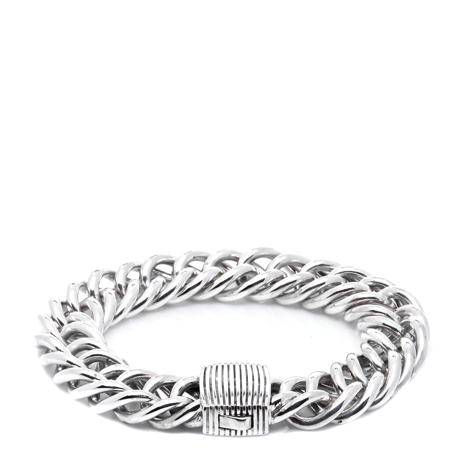David Yurman Sterling Silver 16mm Royal Cord Double Curb Chain Bracelet 1 of 5