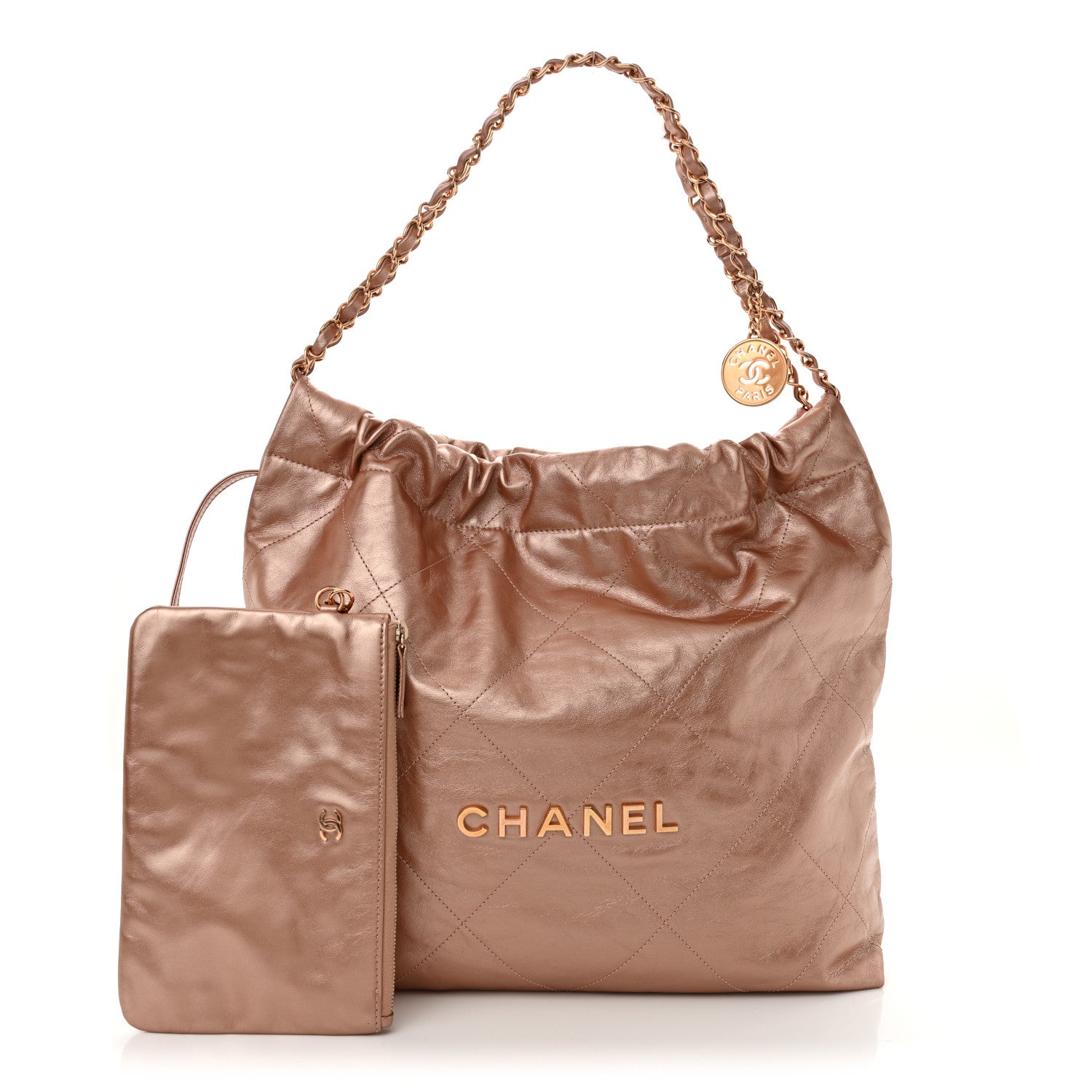 Chanel Metallic Calfskin Quilted Chanel 22 Copper 3 of 11
