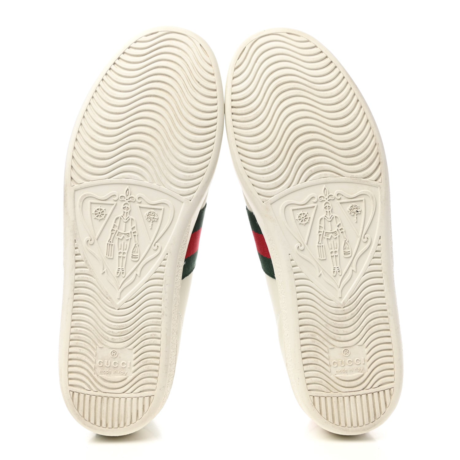 Gucci Calfskin Ayers Bee Embroidered Womens Ace Sneakers 37 White Green 5 of 9