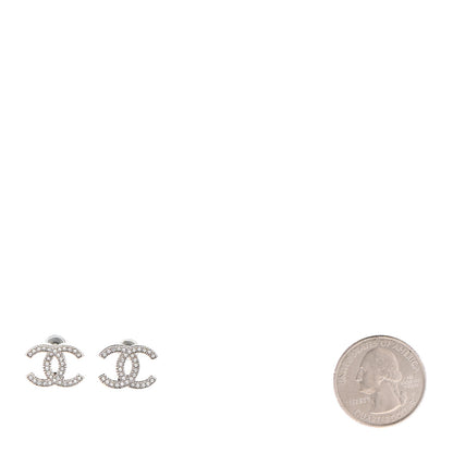 Chanel Crystal CC Earrings Silver 2 of 4