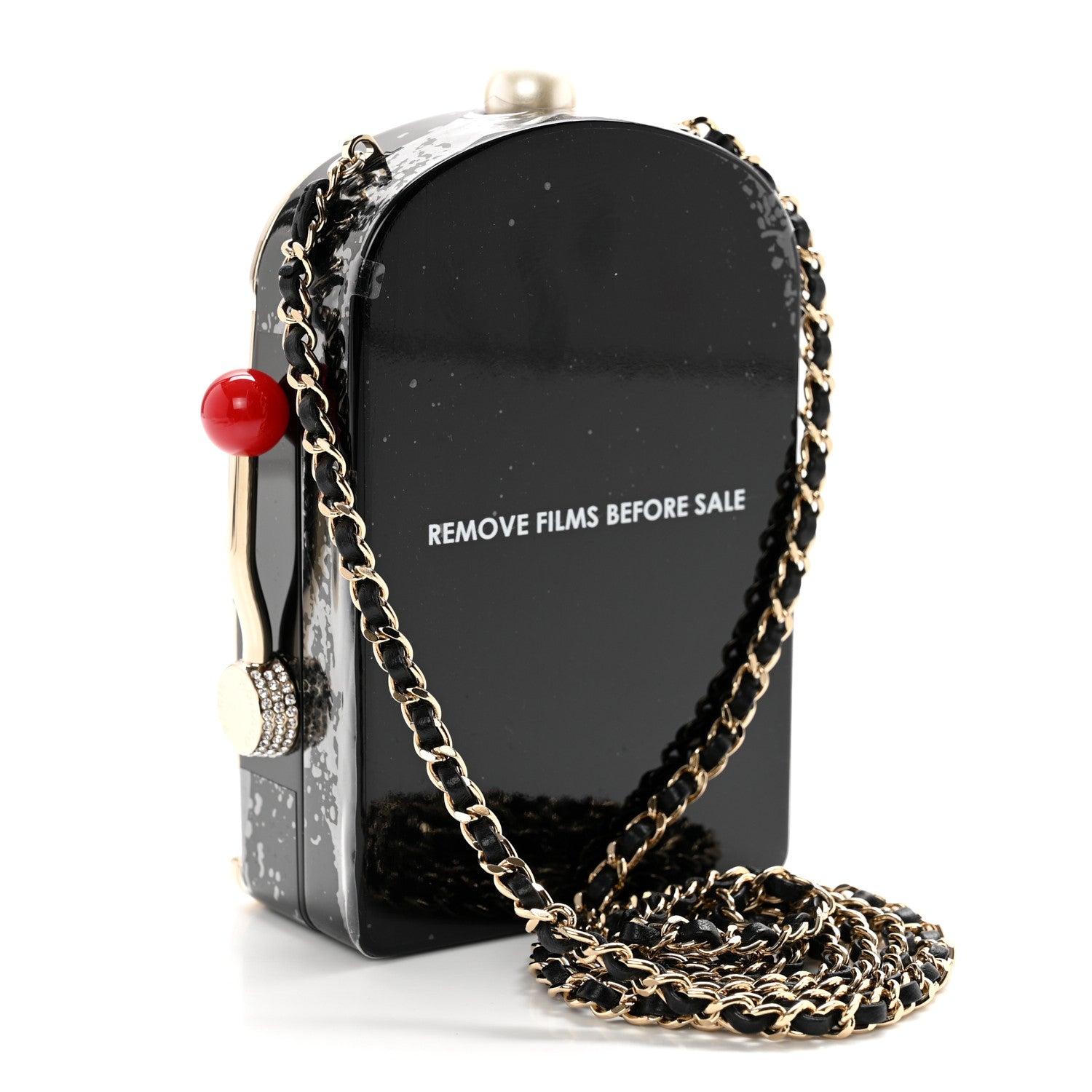Chanel Resin Crystal Slot Machine Minaudiere Black Gold White Red 3 of 9