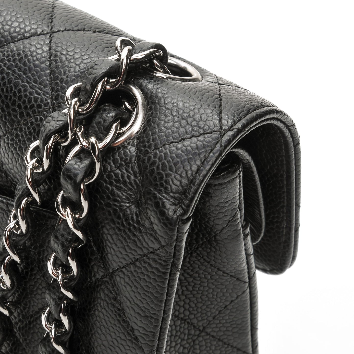 Caviar Quilted Small Double Flap Black