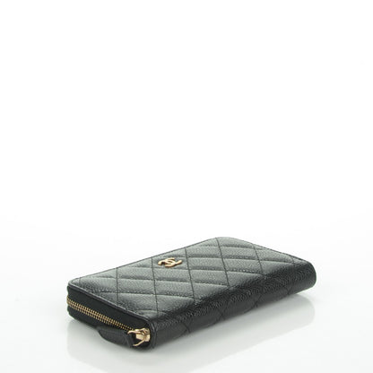 Chanel Caviar Quilted Small Zip Around Wallet Black 4 of 8