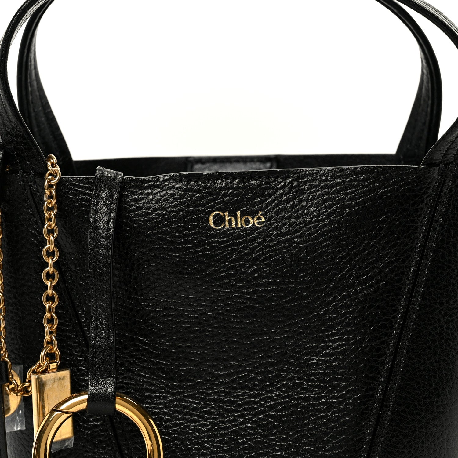 Chloe Grained Calfskin Small Spin Tote Black 8 of 10