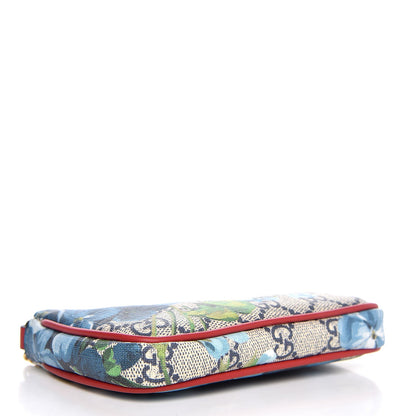 Gucci GG Supreme Monogram Blooms Mini Chain Bag Beige Blue Navy Hibiscus Red 4 of 8