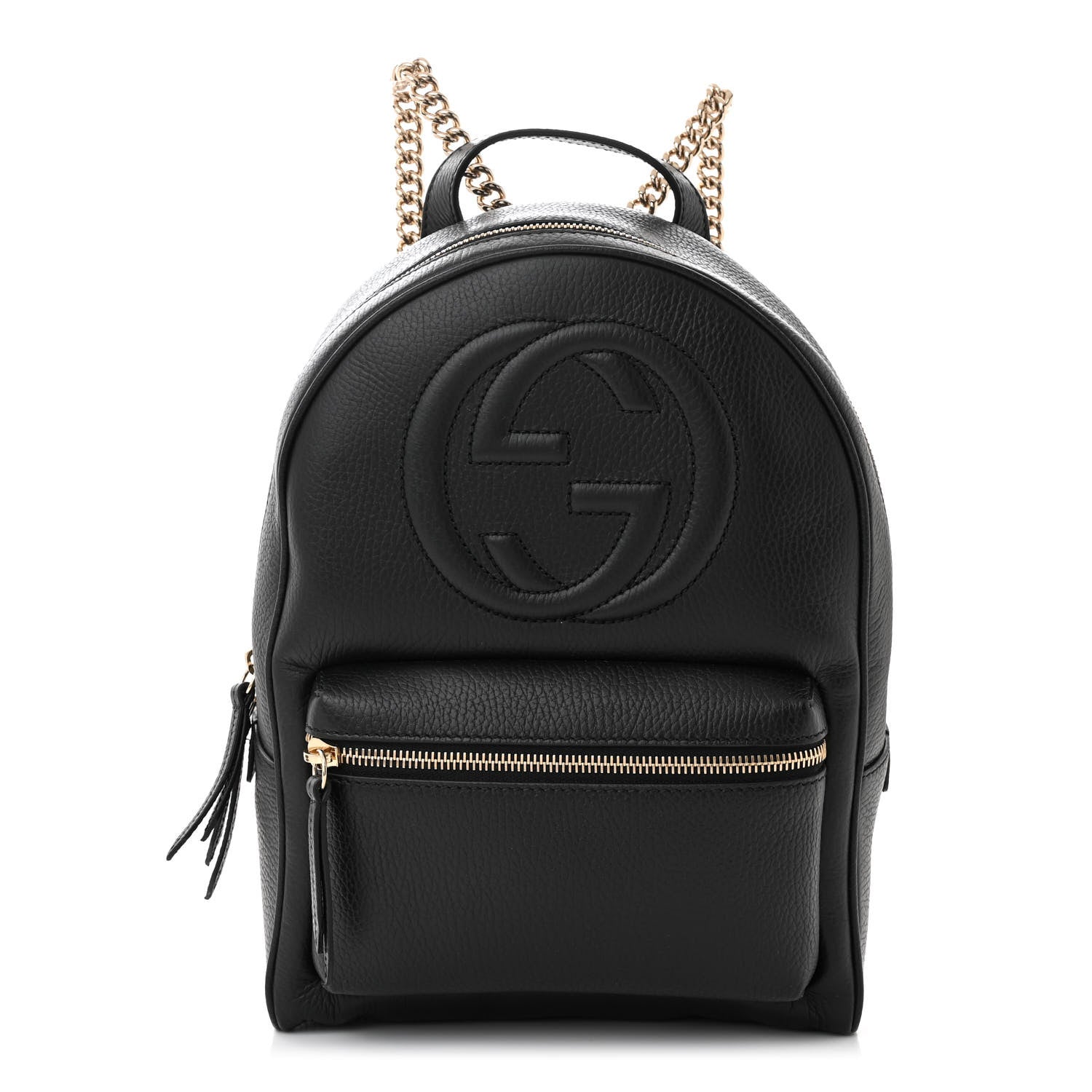 Gucci Pebbled Calfskin Soho Chain Backpack Black 1 of 10