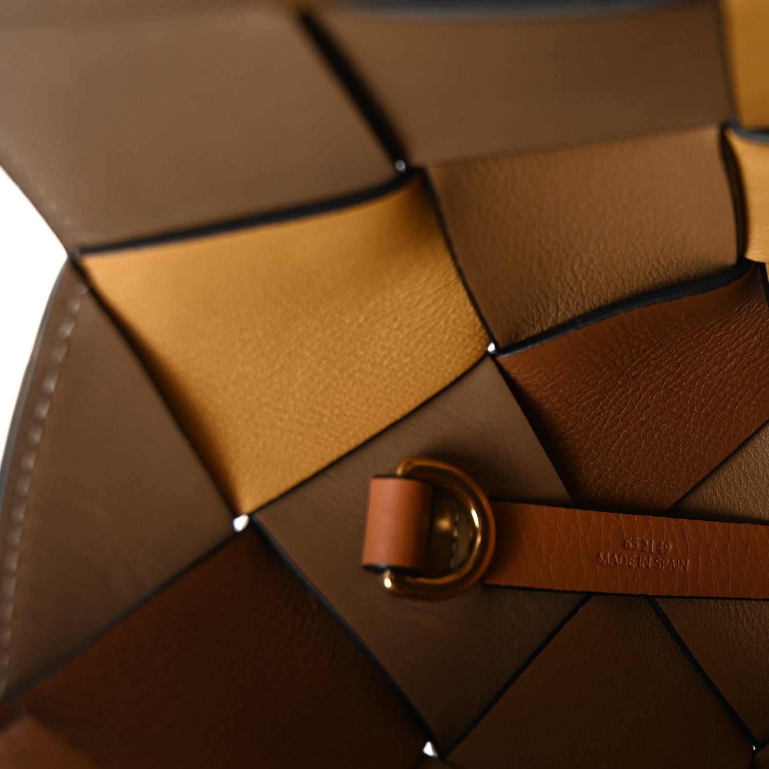 Loewe Calfskin Small Woven Basket Surplus Bag Hazelnut Camel 7 of 10