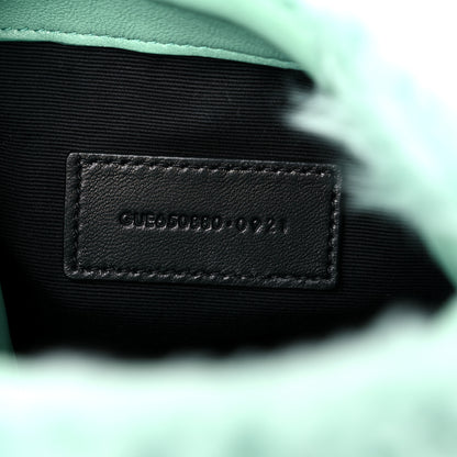Saint Laurent Shearling Quilted Monogram Loulou Puffer Pouch Clutch Iced Mint 9 of 11