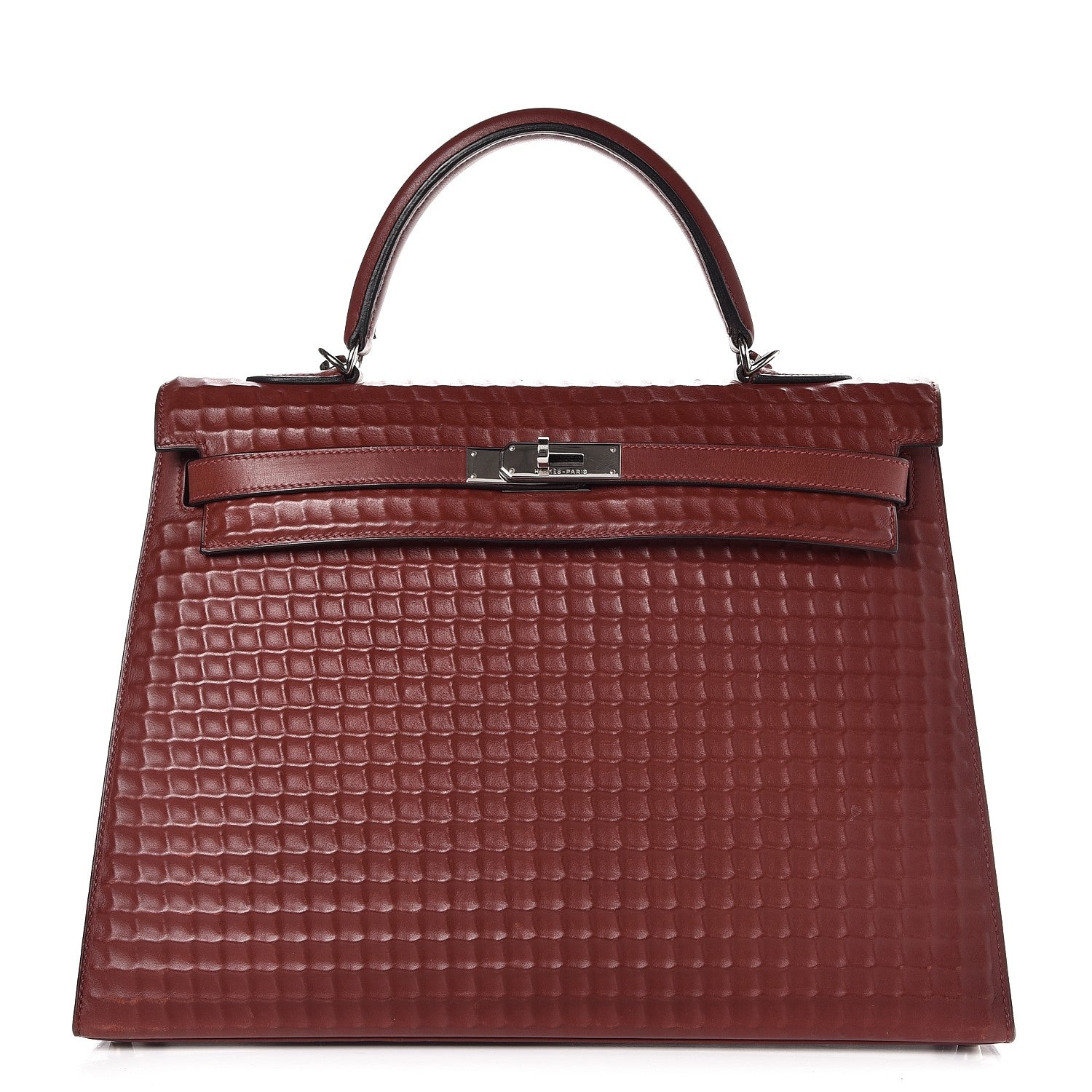 Hermes Barenia Sellier Waffle Kelly 35 Rouge H 1 of 34