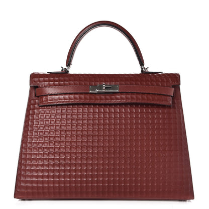 Hermes Barenia Sellier Waffle Kelly 35 Rouge H 1 of 34