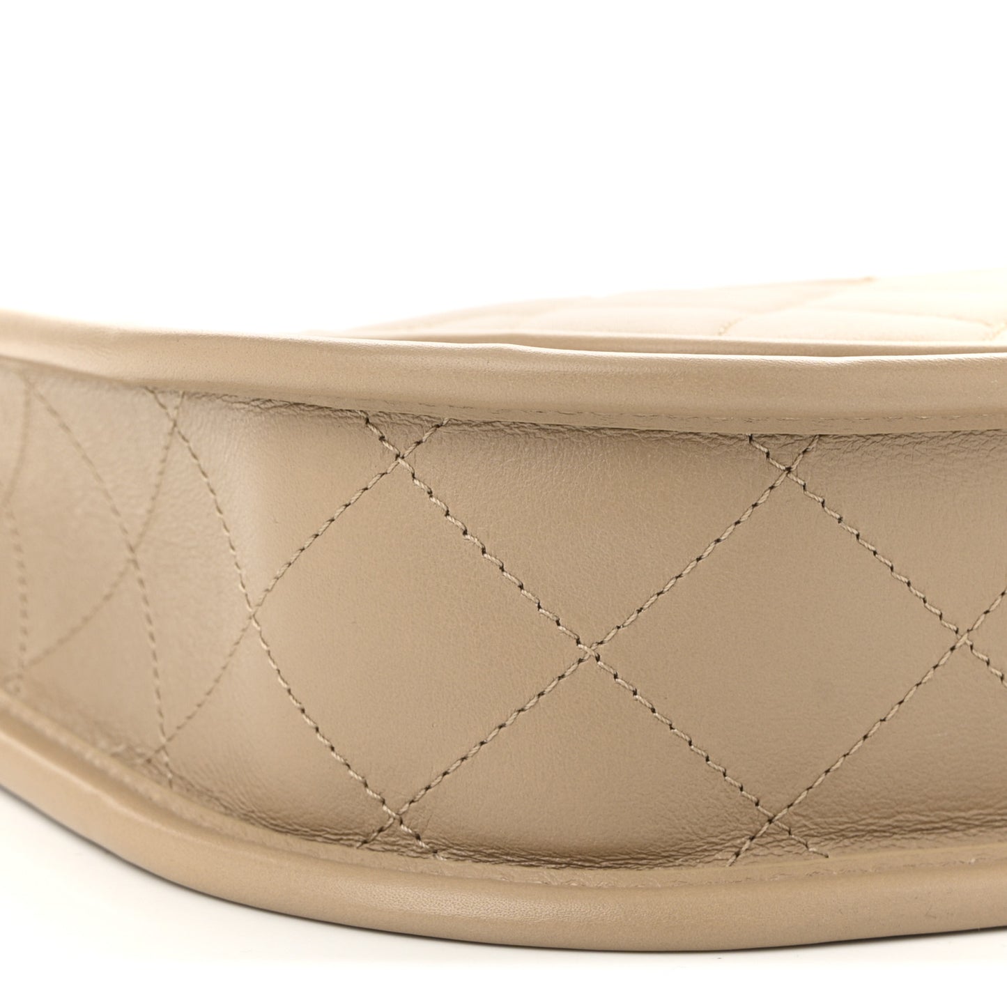 Calfskin Quilted CC Hobo Handbag Beige