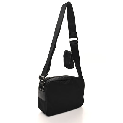 Prada Re-Nylon Vela Saffiano Pocket Double Zip Shoulder Bag Black 3 of 10