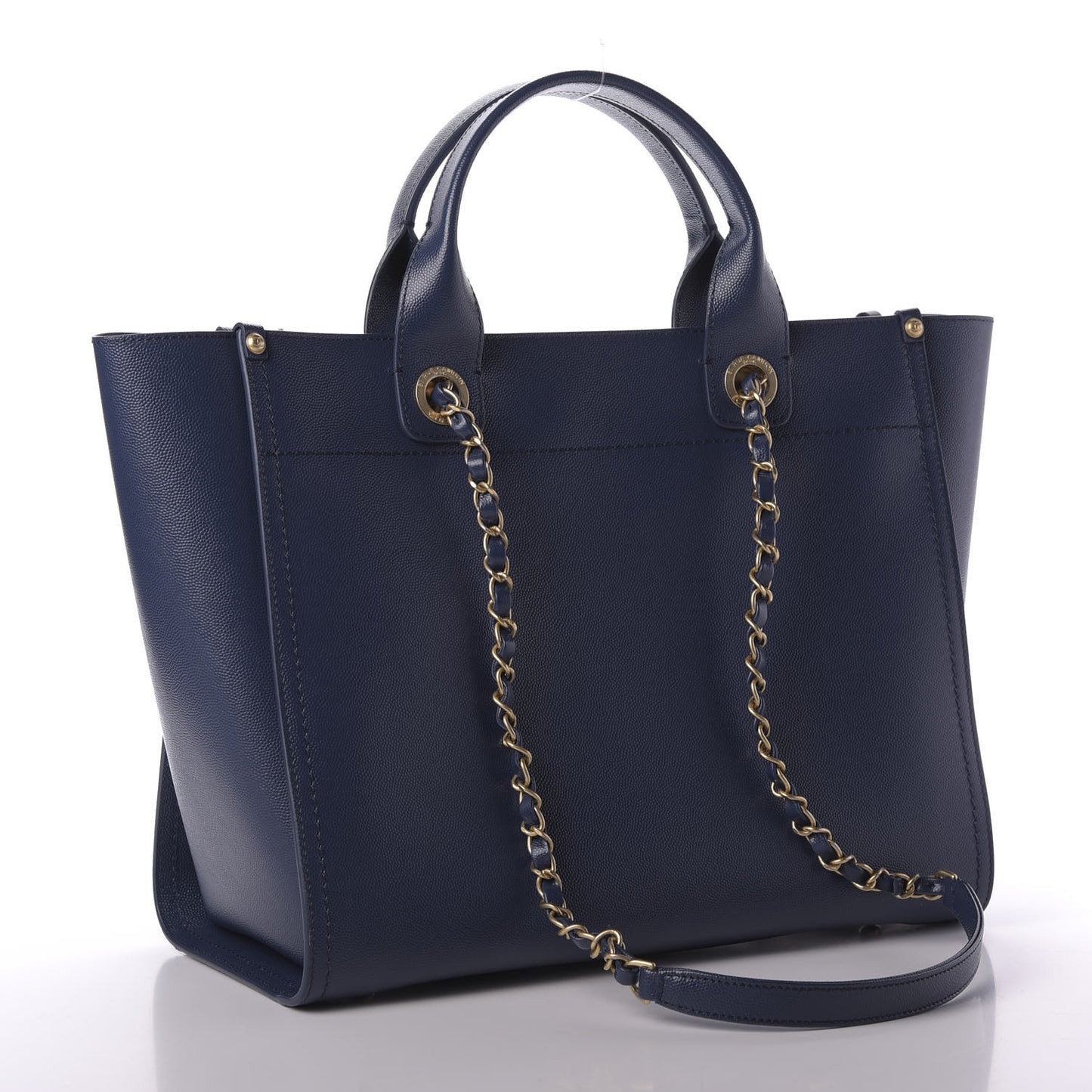Caviar Small Studded Deauville Tote Navy