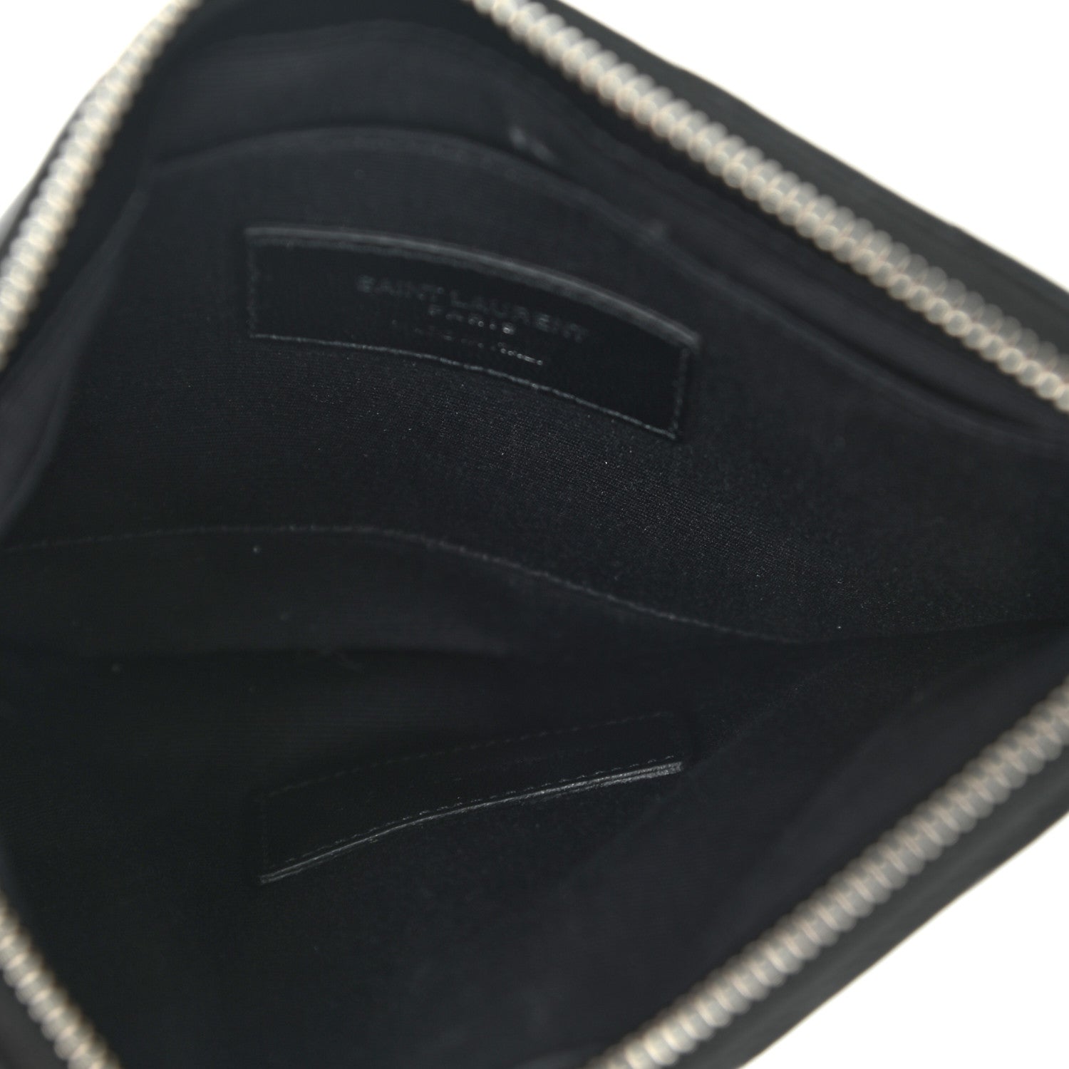 Saint Laurent Calfskin Matelasse Chevron Monogram Pouch Black 5 of 10