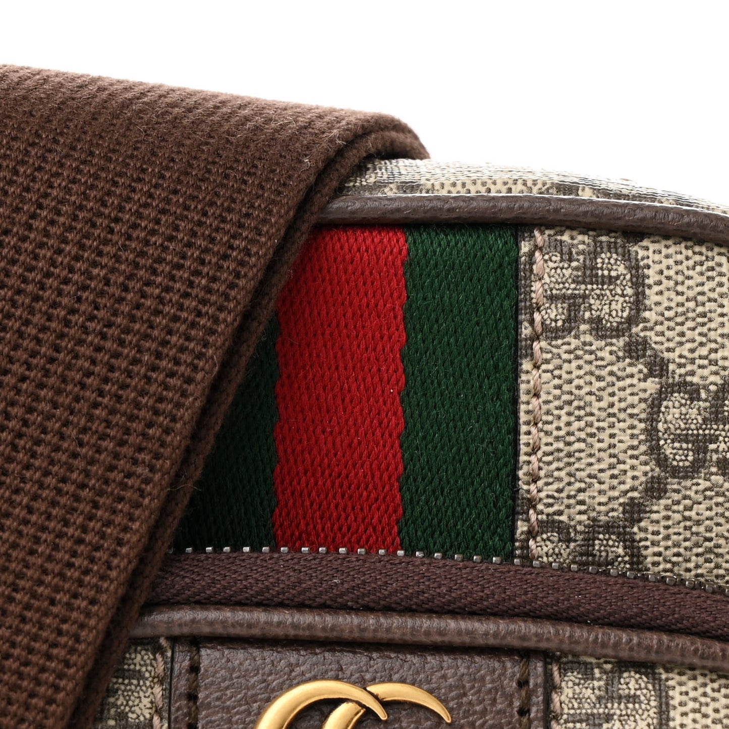 GG Supreme Monogram Web Mini Ophidia Messenger Brown