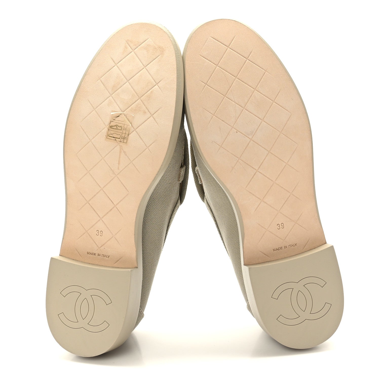 Chanel Canvas Quilted CC Turnlock Loafers 39 Beige 5 of 8