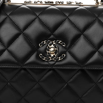 Chanel Lambskin Quilted Small Trendy CC Chain Dual Handle Flap Bag Black 8 of 10