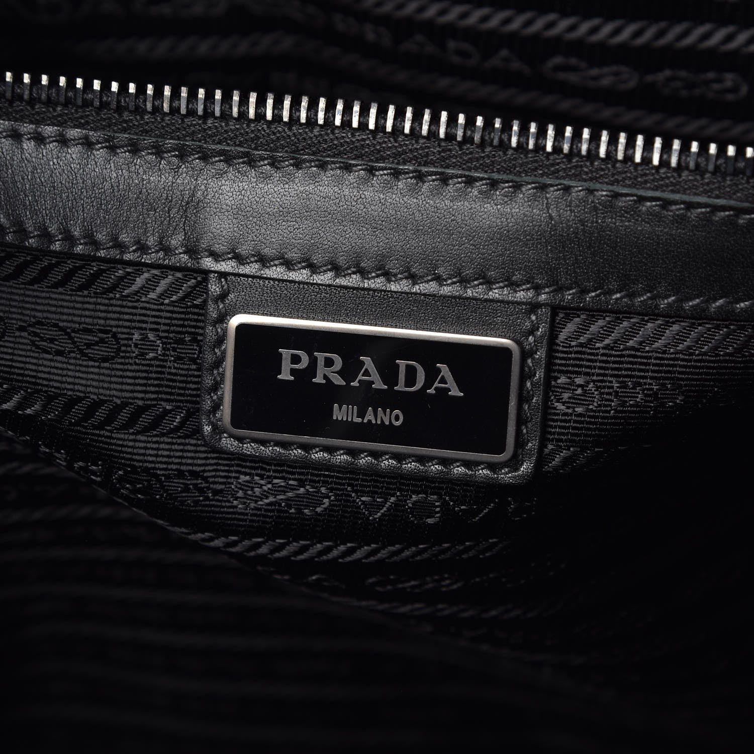 Prada City Calf Tessuto Nylon Shopping Tote Black 7 of 8