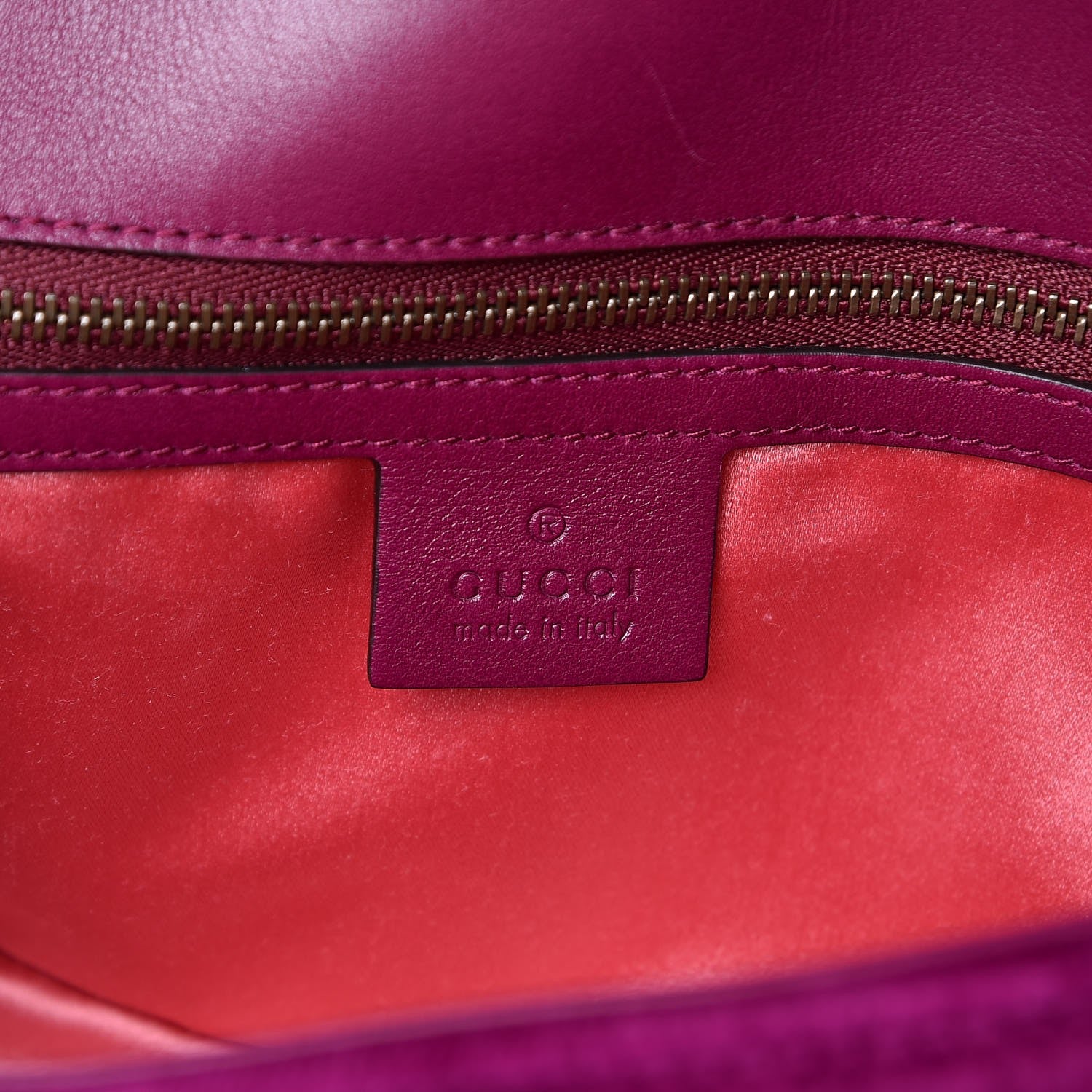 Gucci Velvet Matelasse Small GG Marmont Shoulder Bag Fuchsia Violet Cyclamen 6 of 7
