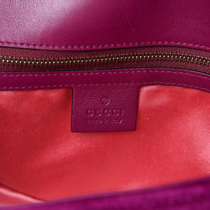 Gucci Velvet Matelasse Small GG Marmont Shoulder Bag Fuchsia Violet Cyclamen 6 of 7