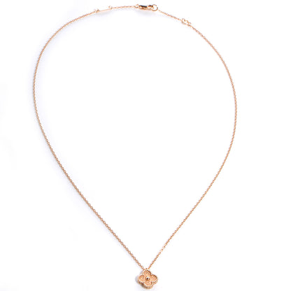 Van Cleef & Arpels 18K Rose Gold Sweet Alhambra Pendant Necklace 3 of 7