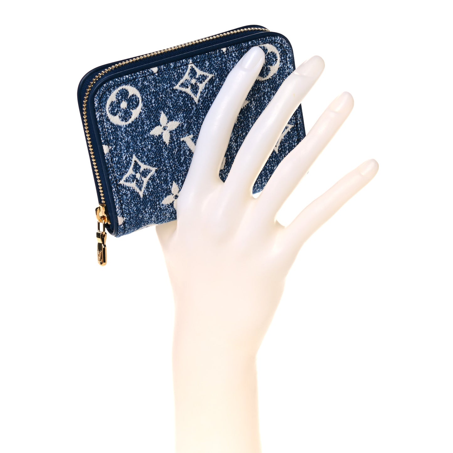 Denim Monogram Jacquard Zippy Coin Purse Bleu