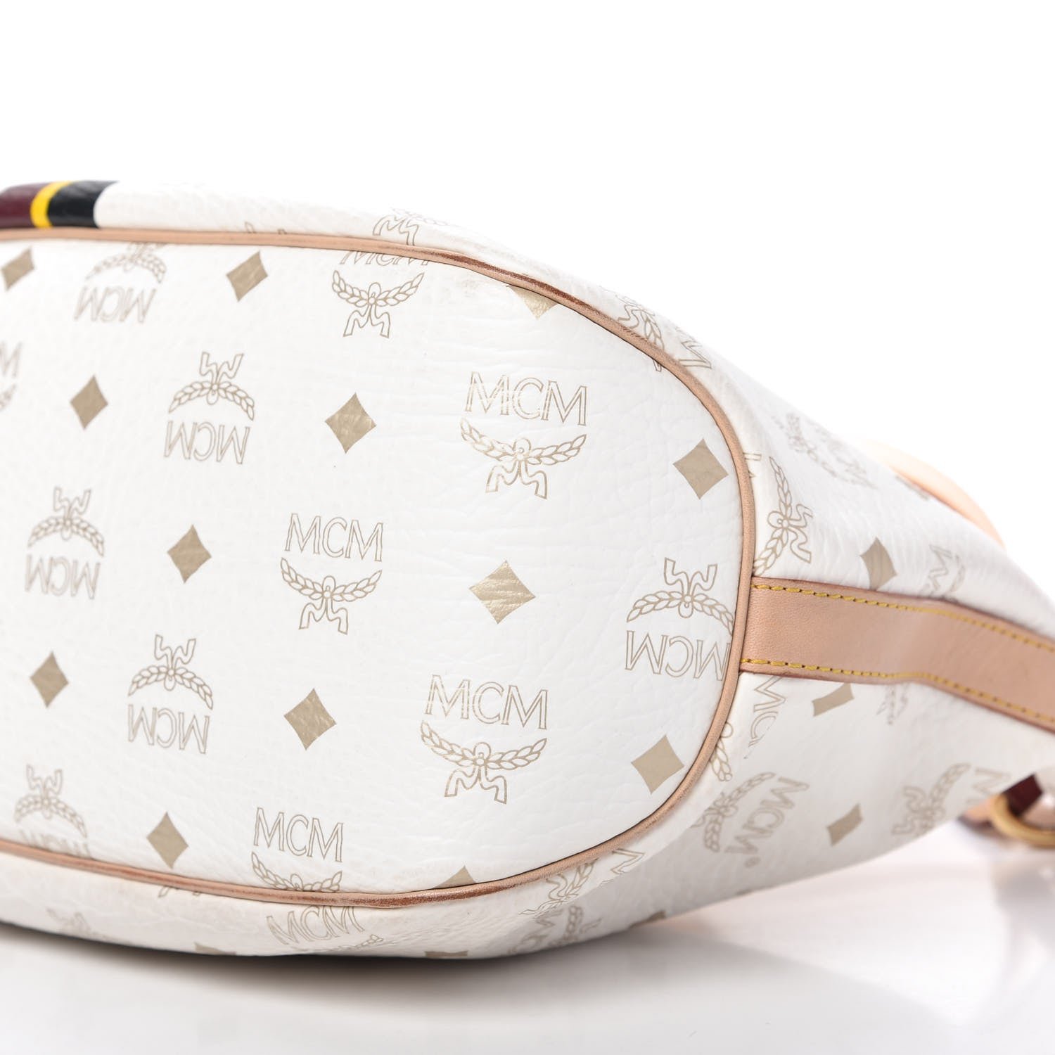 MCM Visetos Striped Hobo White 7 of 13