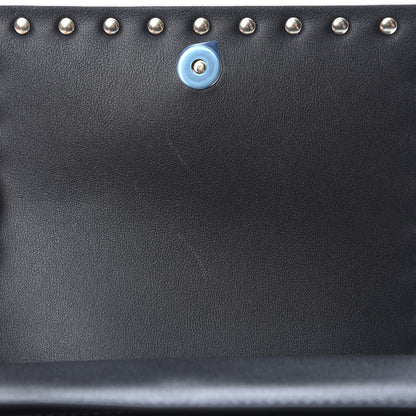 Valentino Garavani Calfskin Rockstud Wallet on Chain Black 10 of 11