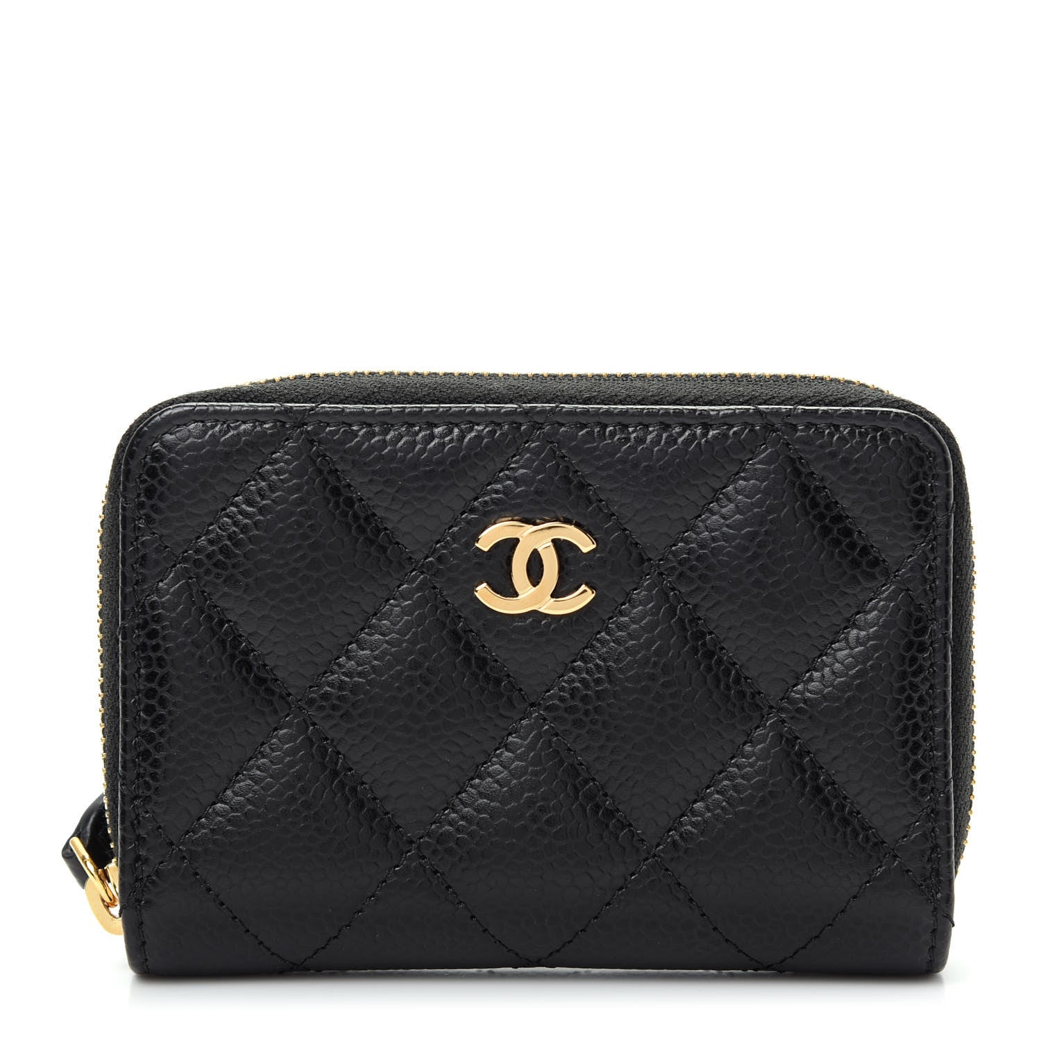 Chanel Caviar Quilted Zip Coin Purse Black 1 of 8