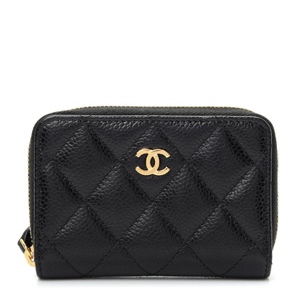 Chanel Caviar Quilted Zip Coin Purse Black 1 of 8