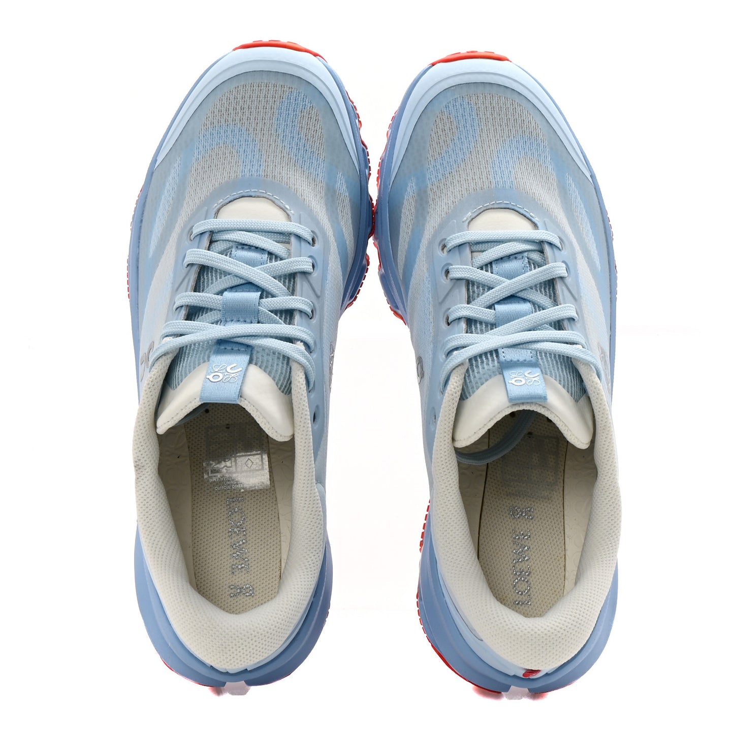 X ON Canvas Mesh Womens Cloudventure 2.0 Sneakers 38 Blue Red White
