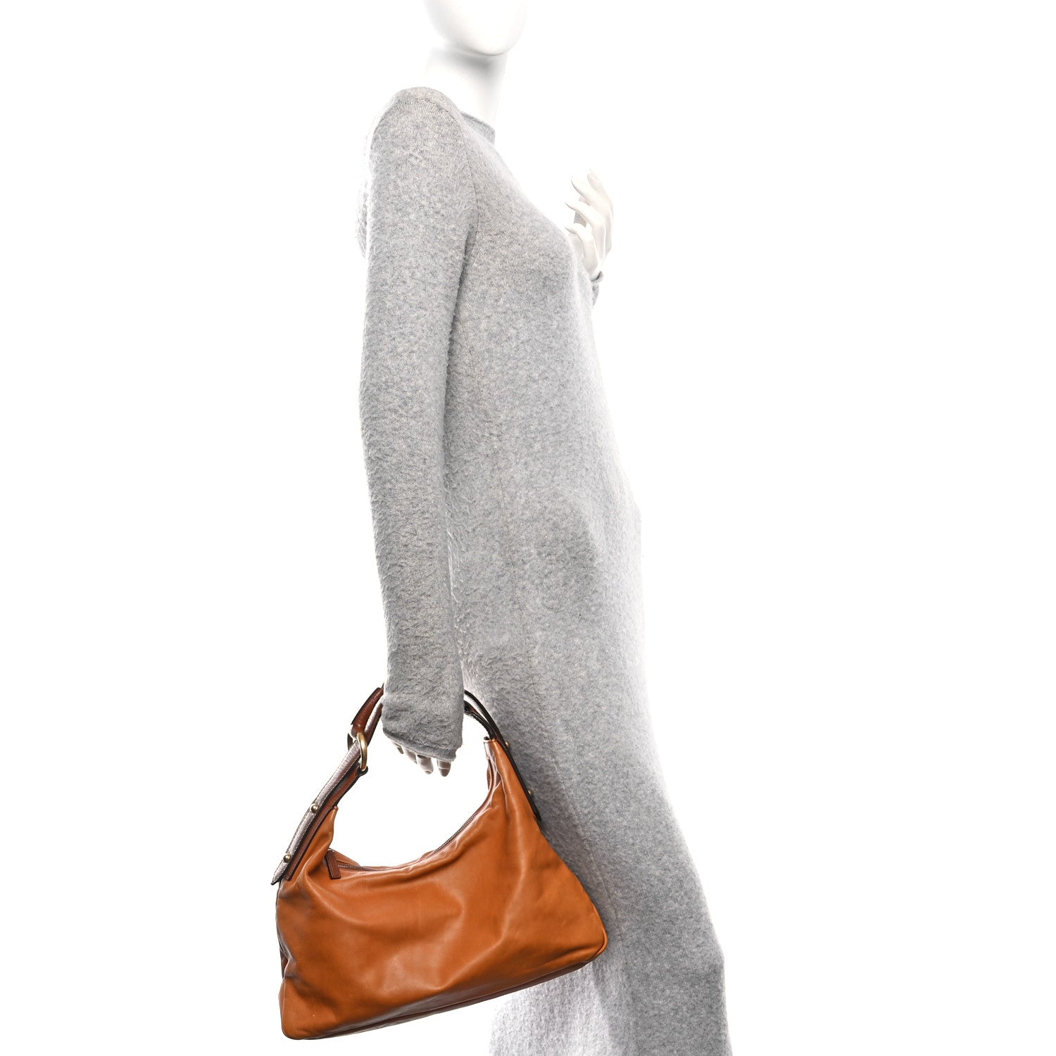 Gucci Calfskin Medium Horsebit Chain Hobo Brown 2 of 10