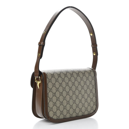 Gucci GG Supreme Monogram Horsebit 1955 Shoulder Bag Beige Brown Sugar 4 of 13