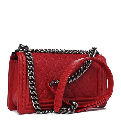 Chanel Caviar Quilted Medium Boy Flap Red 2 of 5