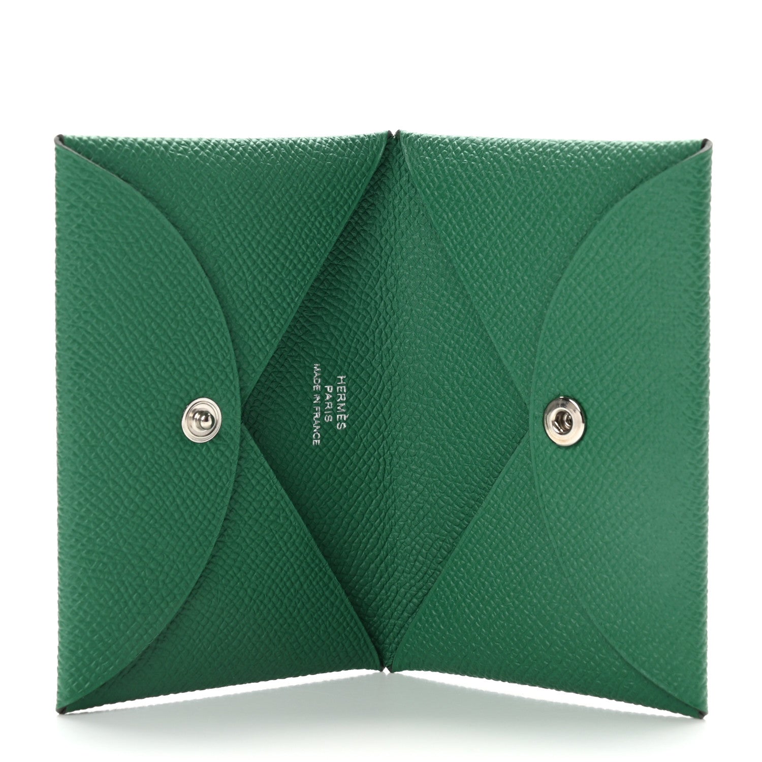 Hermes Epsom Calvi Card Case Vert Vertigo 4 of 5