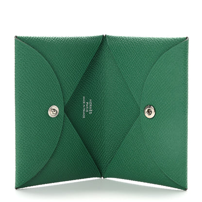 Hermes Epsom Calvi Card Case Vert Vertigo 4 of 5