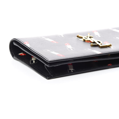 Saint Laurent Calfskin Lipstick Print Classic Monogram Kate Clutch Black 5 of 9