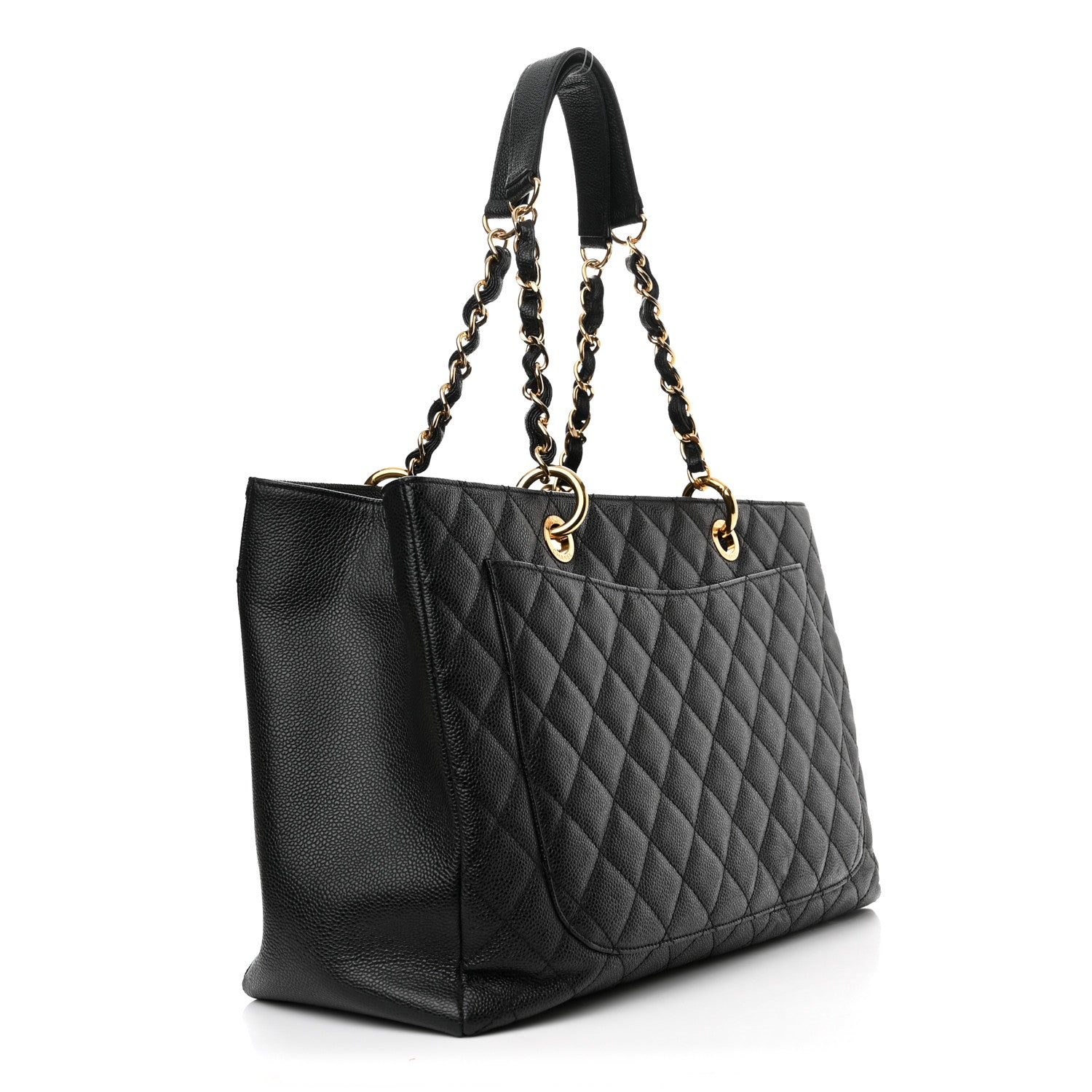 Chanel Caviar Quilted XL Grand Shopping Tote GST Black 3 of 10