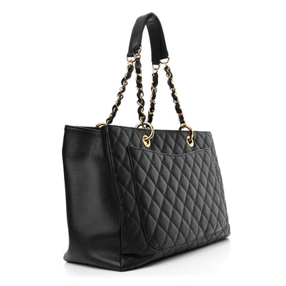 Chanel Caviar Quilted XL Grand Shopping Tote GST Black 3 of 10