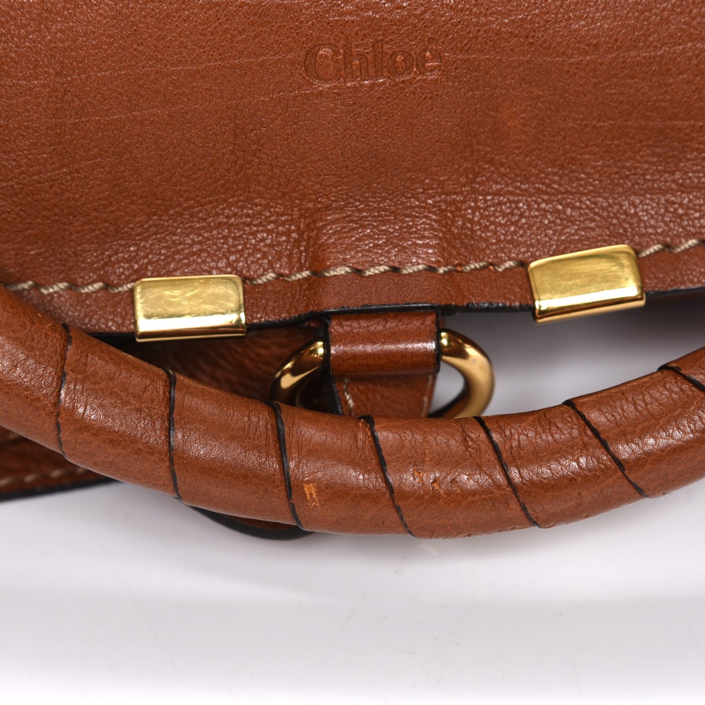 Calfskin Medium Marcie Nude Satchel Tobacco
