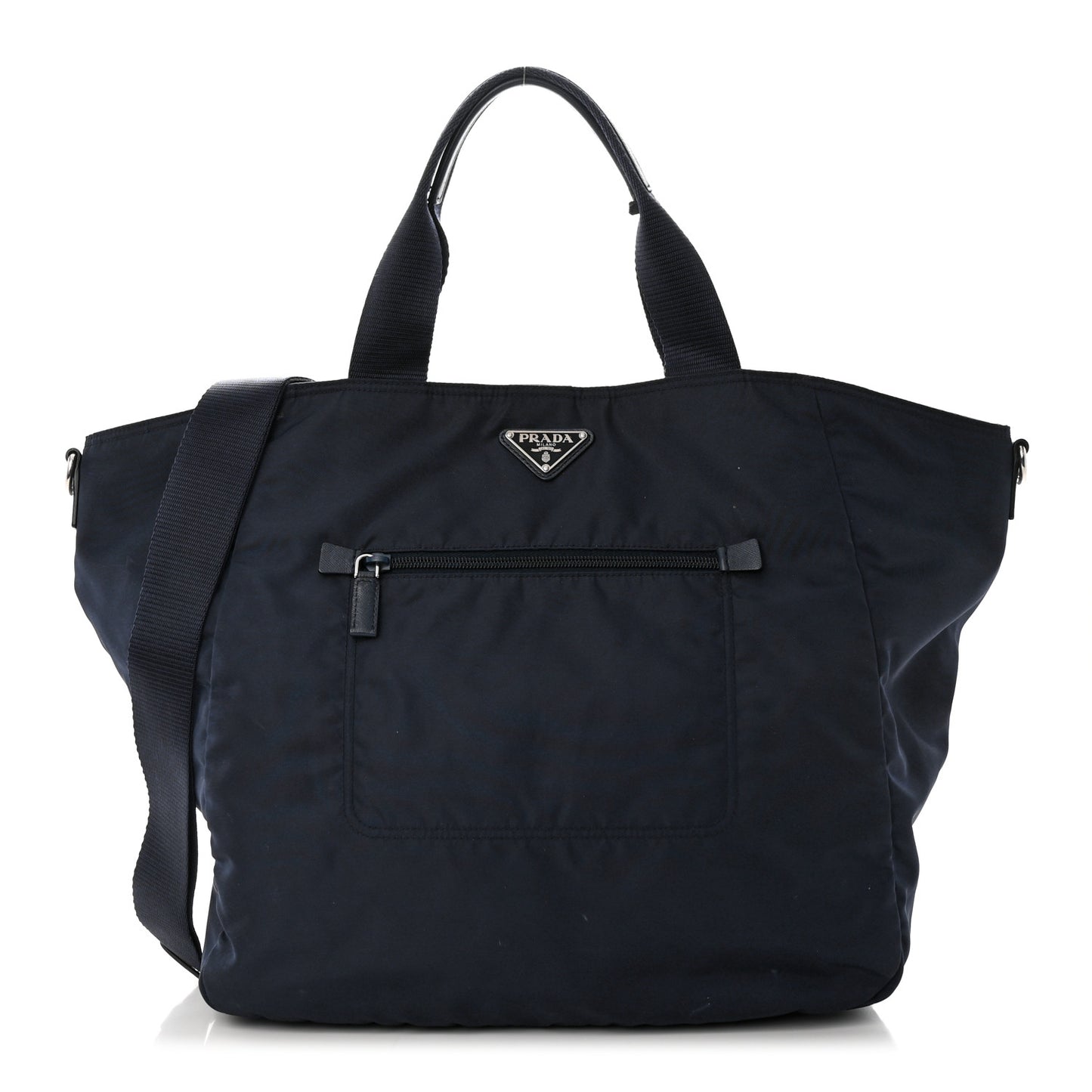 Nylon Saffiano Front Pocket Tote Baltico