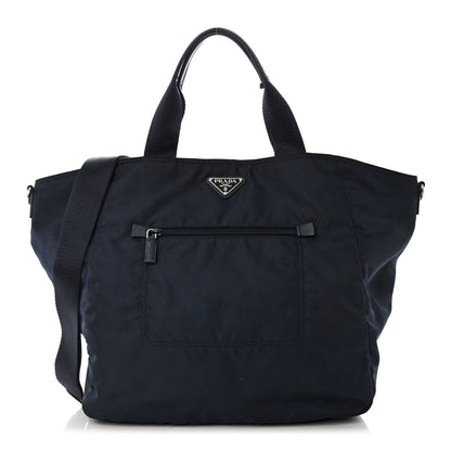 Prada Nylon Saffiano Front Pocket Tote Baltico 1 of 26
