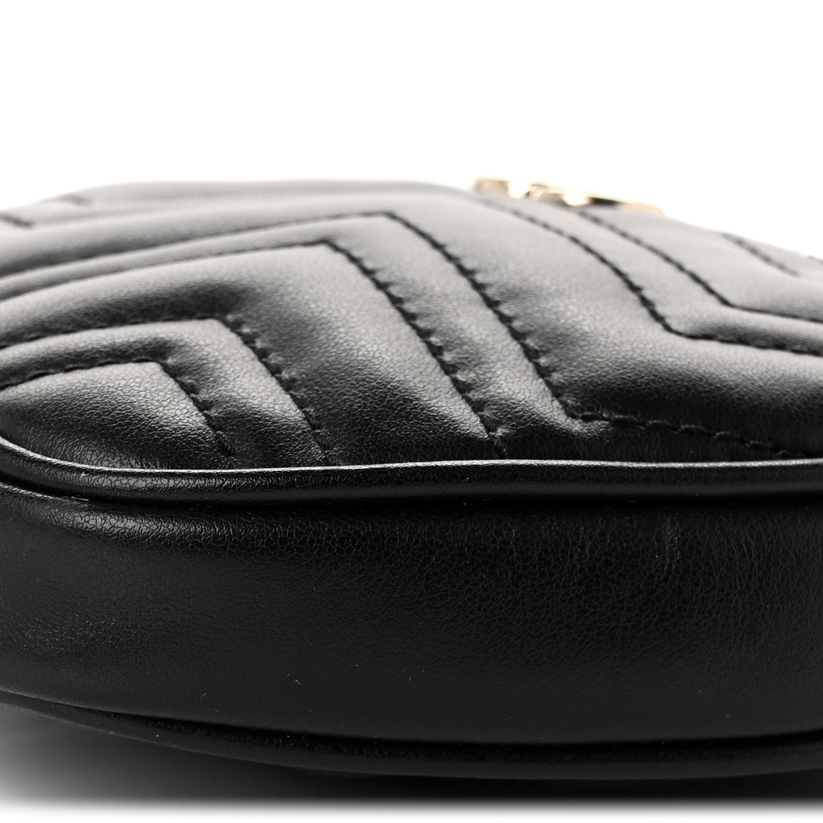 Gucci Calfskin Matelasse Diagonal Mini GG Heart Top Handle Shoulder Bag Black 10 of 10