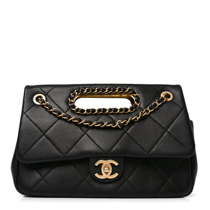 Chanel Lambskin Small Chain Handle Flap Bag Black 1 of 9