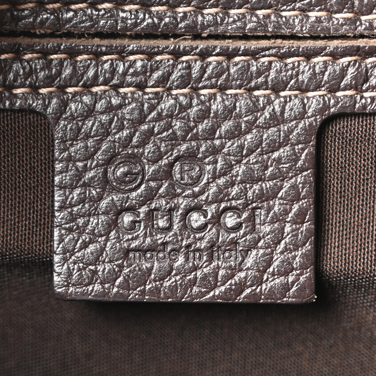 Gucci Crystal Monogram Abbey Messenger Bag Beige Dark Brown 6 of 10